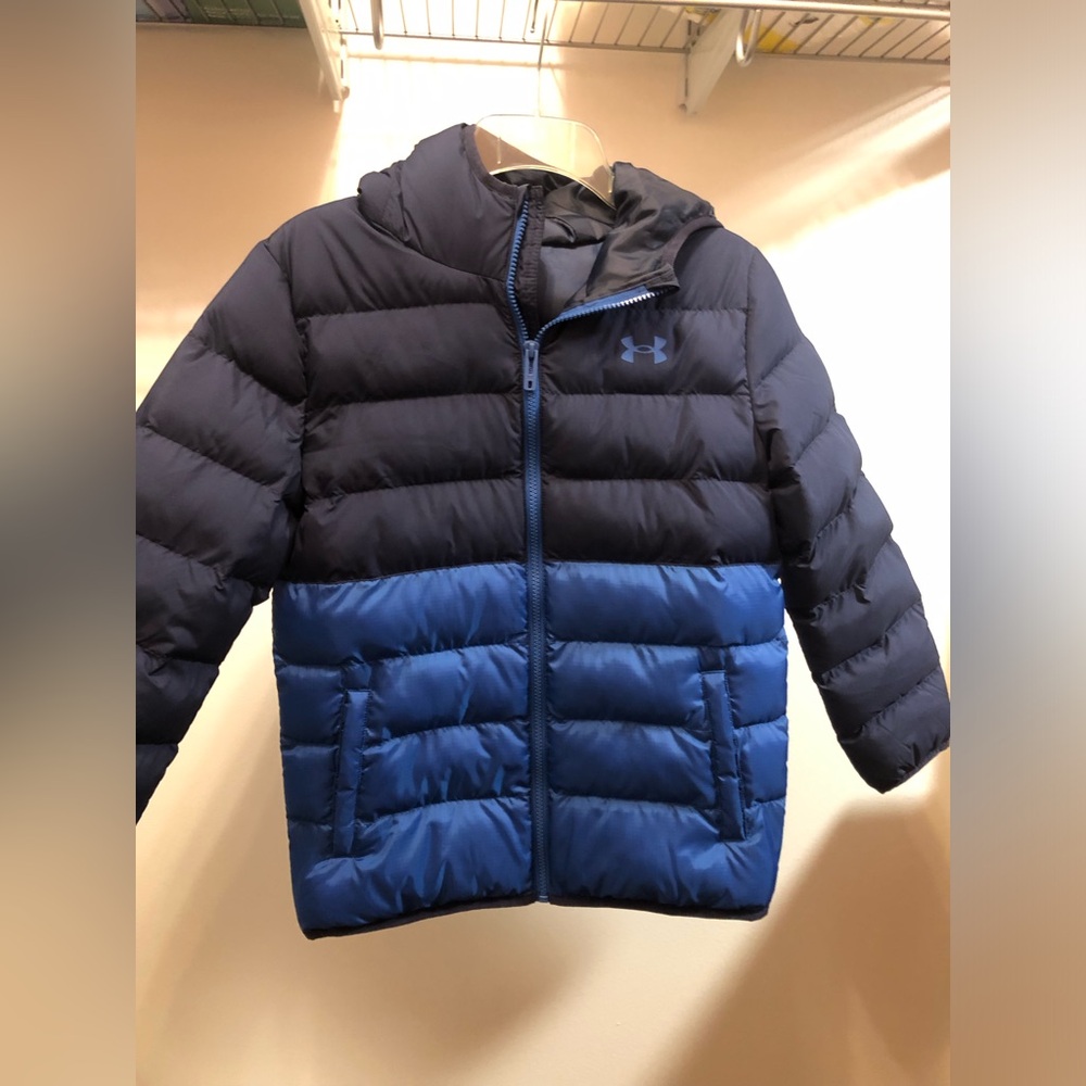 Under Armour Kids' Pronto Black and Blue Puffer Jacket